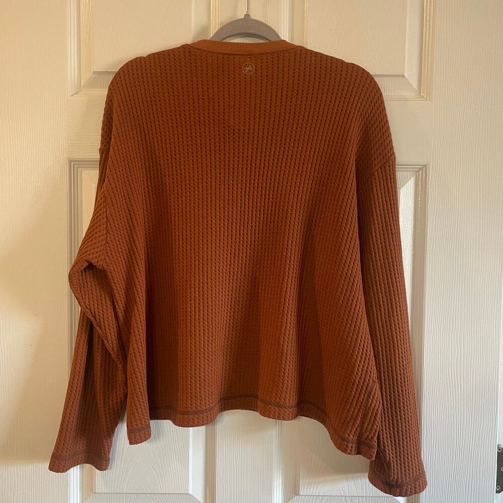 Out From Under Waffle Lace Up Front Boxy Henley from Urban Outfitters size Small - Picture 2 of 14